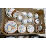 A collection of oriental theme eggshell tea ware: