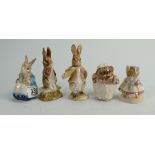 Royal Albert Beatrix Potter figures: Tom Thumb, Mrs Tiggy Winkle,