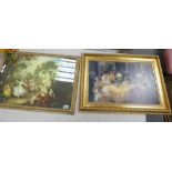 Two Large Gilt effect framed prints(2)