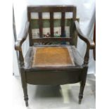 Dark Wood Armchair Commode: