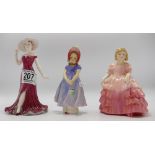 A collection of small lady figures to include: Royal Doulton Rose HN1368(seconds) Ivy HN1768 &