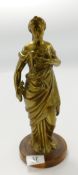 Victorian brass figure of Greek lady: reg mark noted to rear.