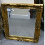 Gilt Framed Bevel Edged Wall Mirror : 63 x 53cm