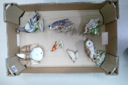 A collection of pottery birds to include: Kowa Pigeon, Eagle,