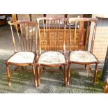 Three Edwardian High Back Chairs(3):