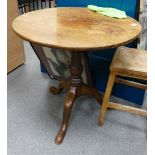19th Century Oak Tilt Top table: diameter 74cm