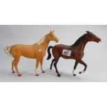 Beswick Matt Palomino Swish Tail Horse: together with Royal Doulton Spirit of Fire Horse(2)