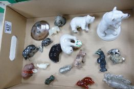 A good collection of North American miniature bear figures: in stone, resin, pottery and wood.