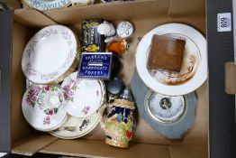 A mixed collection of items to include: floral tea ware, German beer stein,