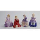 Royal Doulton small lady figures: Dinky Doo HN1678, Rose HN2123,