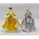 Royal Doulton lady Figures: Nicola Hn2389 & Stephanie Hn2807(2)