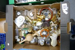 A mixed collection of items: to include Novelty clocks in ceramic and metal etc