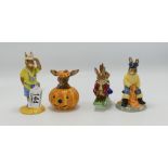 Royal Doulton Bunnykins Figures to include: Sleigh Ride DB4, Halloween DB132,