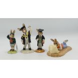 Royal Doulton Bunnykins Figures to include: On Line DB238, Schoolmaster DB60, Graduation Day DB286,