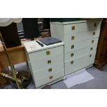 Mid Century painted chest of drawers: with matching smaller item(2)