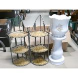 A mixed collection of items to include: pottery jardiniere,