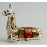 Royal Crown Derby paperweight Collectors Guild Llama: boxed with gold stopper