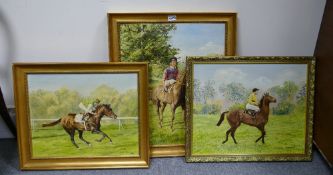 Three Gilt Framed Horse Racing Theme Prints(3):