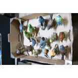 A large collection of Beswick miniature birds: 16 items