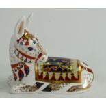 Royal Crown Derby paperweight Donkey: boxed with gold stopper