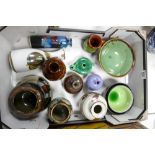 A collection of studio pottery: including vases, bowls,