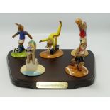 Royal Doulton Bunnykins set of Olympic games figures: comprising Swimmer DB206, Basketball DB208,