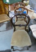 3 single Victorian dining or bedroom chairs: