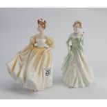 Royal Doulton lady figures: Natalie HN3173 & Grace HN3699(2)