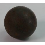 18th or 19th century iron cannonball: Measuring 7.5cm diameter, weight in excess of 2.1kg.