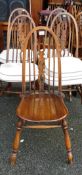 Set of 5 Early 20th Century Loop Back Farmhouse Chairs(5)