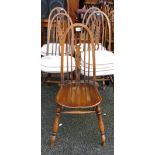 Set of 5 Early 20th Century Loop Back Farmhouse Chairs(5)