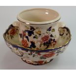Masons Mandalay pattern jardiniere pot and large footed bowl: