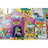 A collection of vintage comics & annuals to include: Double Double Justice league, Detective Comics,
