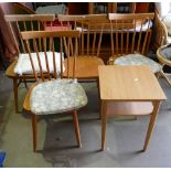 Four Mid Century Dining Chairs: with similar table(5)