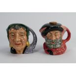 Royal Doulton small character jug Fortune Teller D6503 & Falstaff decanter(2):