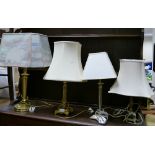 A collection of 4 Brass Effect Table lights(4):