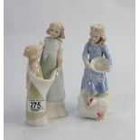 Royal Doulton Reflections figures: Playmates & Country Girl(2)