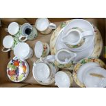 A mixed collection of items to include: floral decorated tea and dinner ware