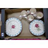 Emma Bridgewater Roses patterned items to include: large mugs, dinner plates, side plates etc,