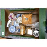 A mixed collection of items to include: Wedgwood jasperware, Royal Albert Old country Rose items,