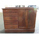 Pitch Pine Side Board with drawers & door: height 116 x 147 length & 50cm depth