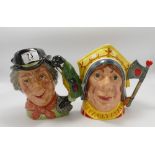 Royal Doulton Large Character Jugs: The Walrus & Carpenter D6600 & The Red Queen D6777(2)