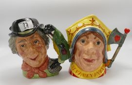 Royal Doulton Large Character Jugs: The Walrus & Carpenter D6600 & The Red Queen D6777(2)