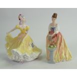 Royal Doulton lady figures: Alexandra HN3286 & Ninette HN2379(2)