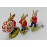 Royal Doulton Bunnykins Figures from the Oompah Band: Figures in a red colourway comprising