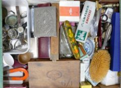 A collection of vintage items: including watches, cigarette cards,