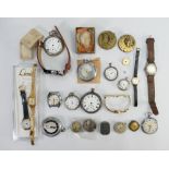 A collection of vintage watches: including ladies and gents wristwatches, pocket watches,