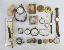 A collection of vintage watches: including ladies and gents wristwatches, pocket watches,