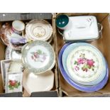 A mixed collection of items to include : Denby lidded veg dish with metal stand,