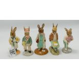 Royal Doulton Bunnykins Figures to include: Paperboy DB77, Shopper DB233, Gardener DB156,